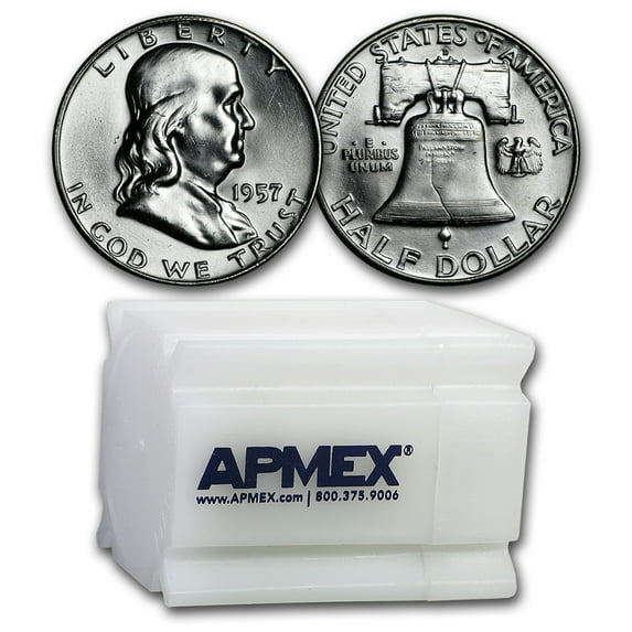 1957-D Franklin Half Dollar 20-Coin Roll BU