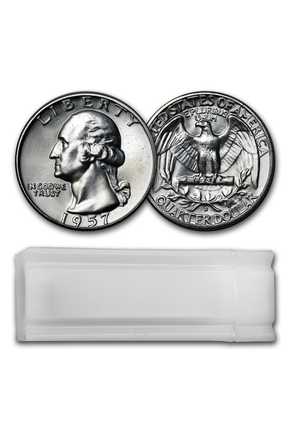 1957-D Washington Quarter 40-Coin Roll BU