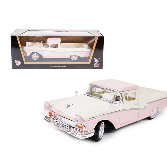 1957 Ford Ranchero Pink 1:18 Die-Cast Model by Lucky Die Cast - Vintage Coupe Pickup