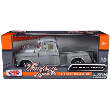 1957 GMC Blue Chip Pickup Truck Gray "Timeless Legends" Series 1/24 Diecast Model Car by Motormax