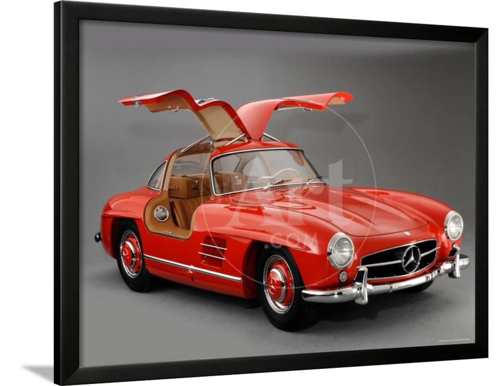 1957 Mercedes Benz 300 SL Gullwing, Framed Art Print Wall Art Sold by ...