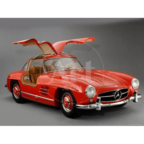 1957 Mercedes Benz 300 SL Gullwing, Unframed Photographic Print Wall Art Sold by ArtCom