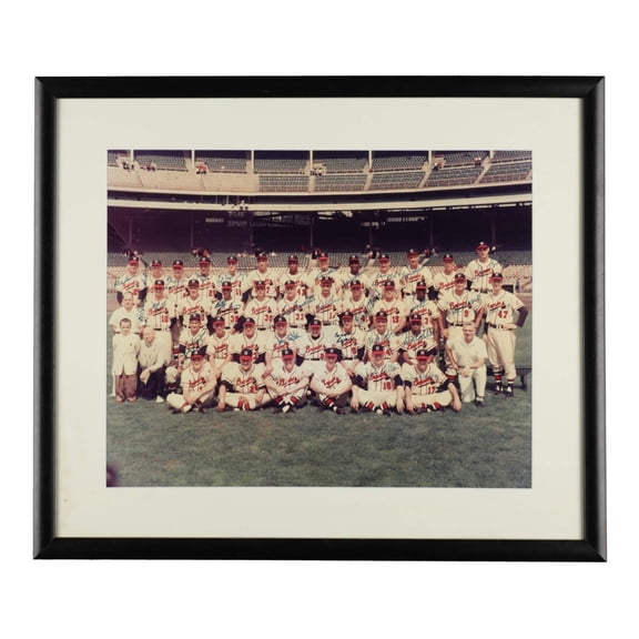 1957 Milwaukee Braves World Series Champs Team Signed 16x20 Photo JSA COA