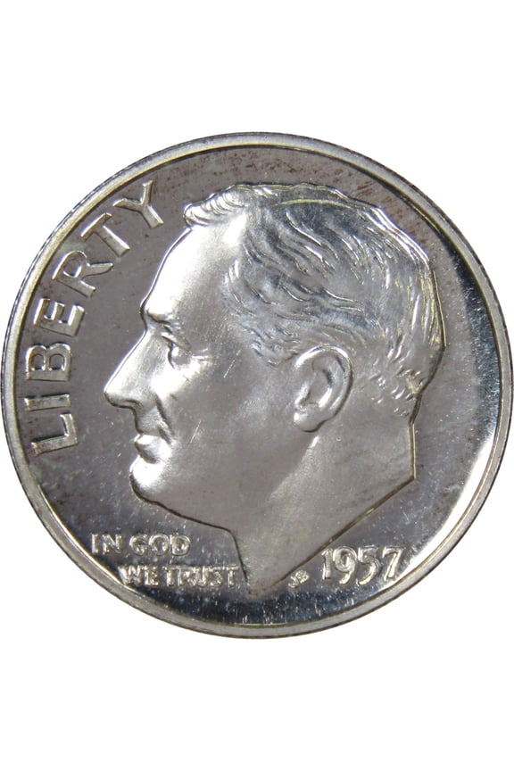 1957 Roosevelt Dime Choice Proof 90% Silver 10c US Coin Collectible