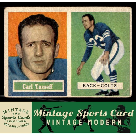1957 Topps Carl Taseff #77 Baltimore Colts NFL Football Card GD GD+
