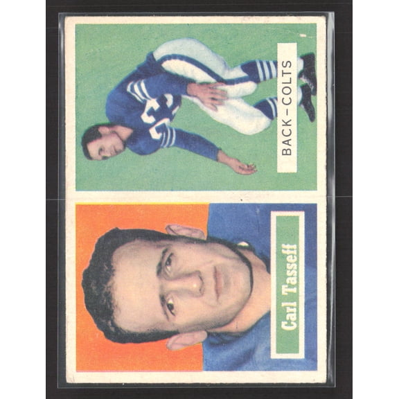1957 Topps Football Card 77 Carl Tasseff Baltimore Colts