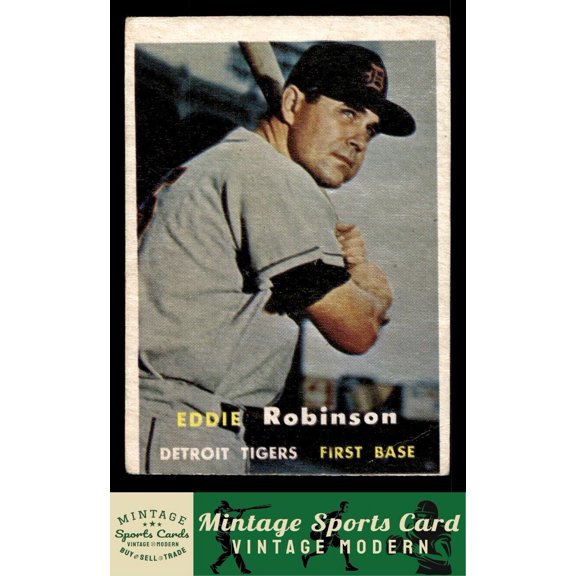 1957 Topps Eddie Robinson #238 Detroit Tigers FR FR+ Baseball Card