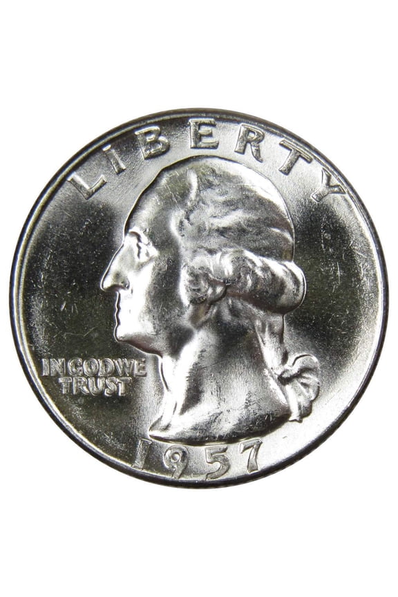 1957 Washington Quarter BU Uncirculated Mint State 90% Silver 25c US Coin