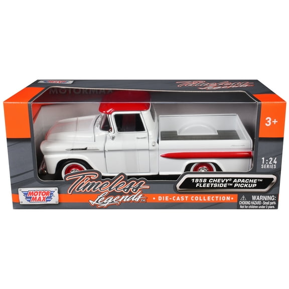 1958 Chevrolet Apache Fleetside Pickup Black "Maxx Design" "American Classics" Series 1/24 Diecast Model Car by Motormax