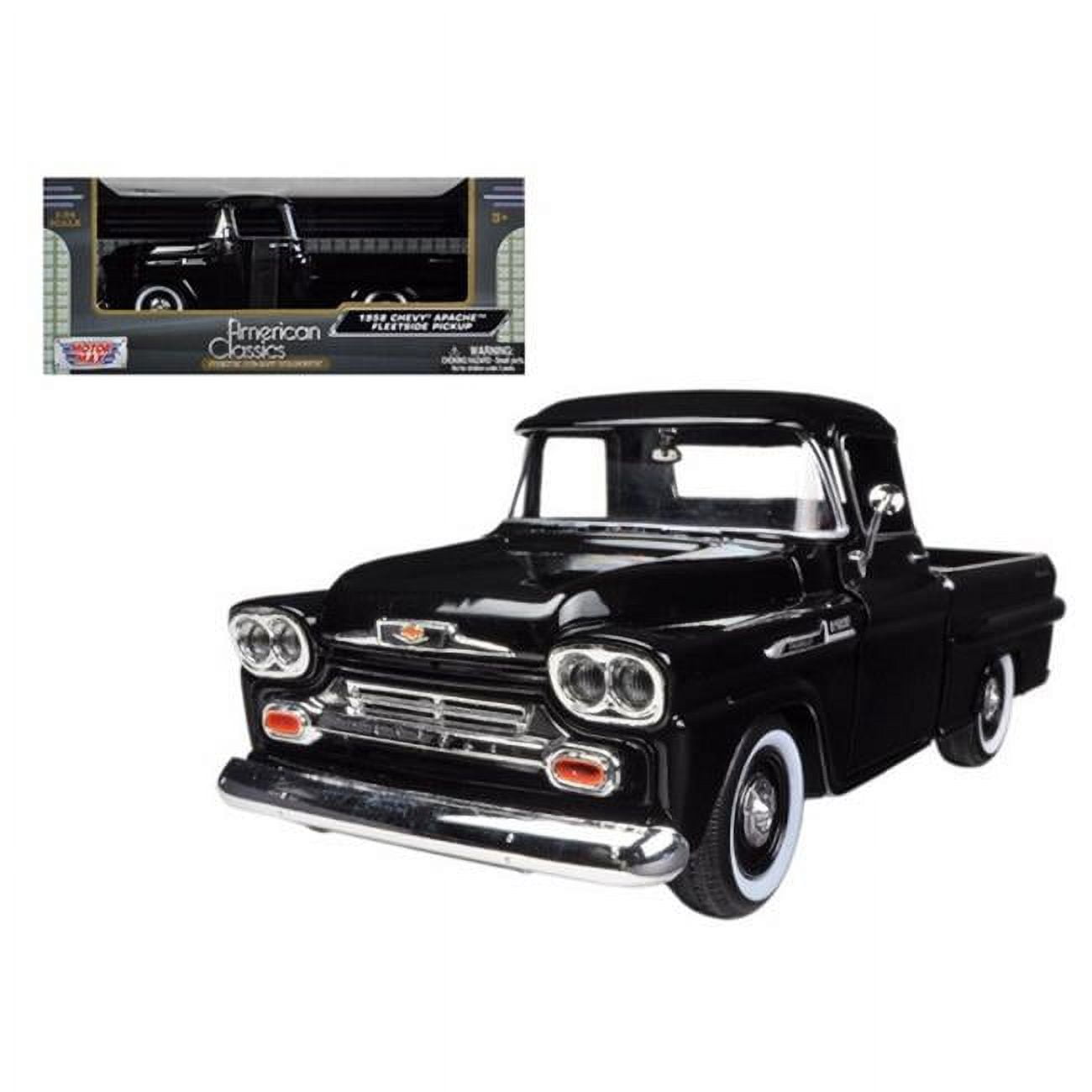 1958 Chevrolet Apache Fleetside Pickup Truck Black 1-24