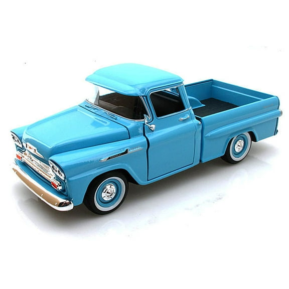 1958 Chevy Apache Fleetside Pickup Truck, Light Blue - Motormax 79311 - 1/24 scale Diecast Model Toy Car