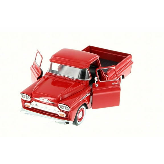 1958 Chevy Apache Fleetside Pickup Truck, Red - Motor Max 79311AC/R - 1/24 Scale Diecast Model Toy Car