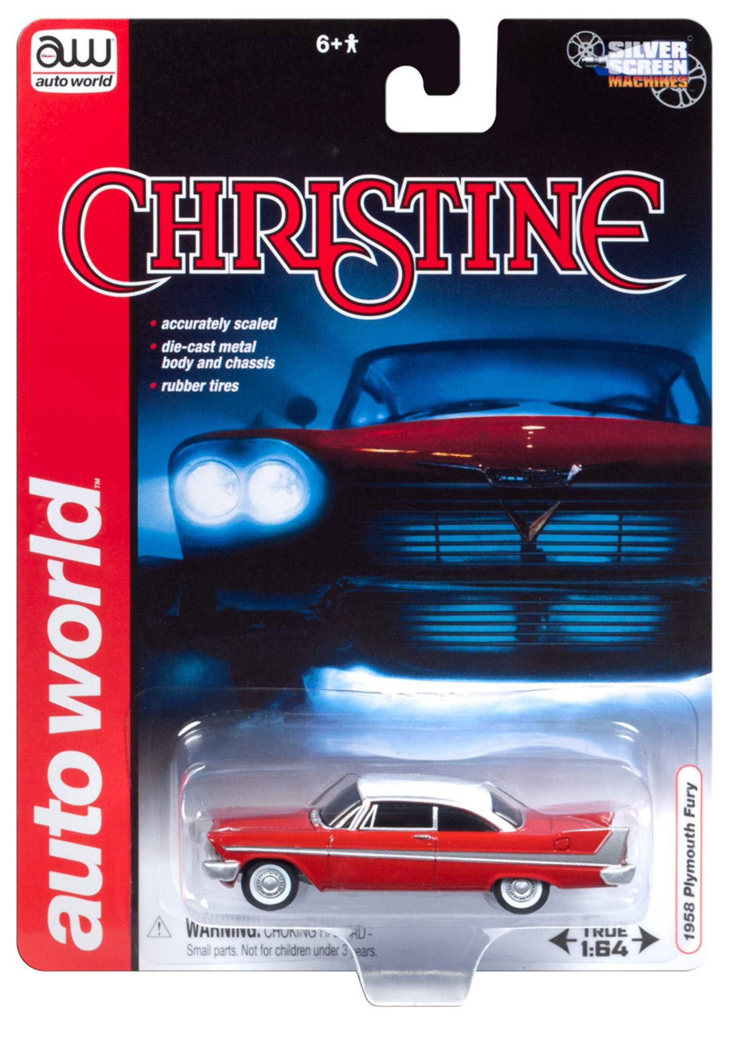 F1 24 Gioco Modellino Greenlight 1:24 Plymouth Fury 1958 'Christine' - Rosso E Bianco Con Cerchi Neri Greenlight 1:24 Auto Classica