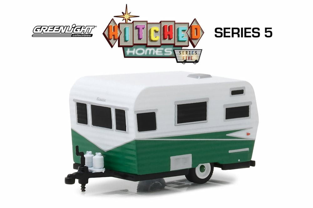 Siesta Auto Model 1958 Siesta Travel Trailer, Green with white - Greenlight 34050A/48 - 1 ...