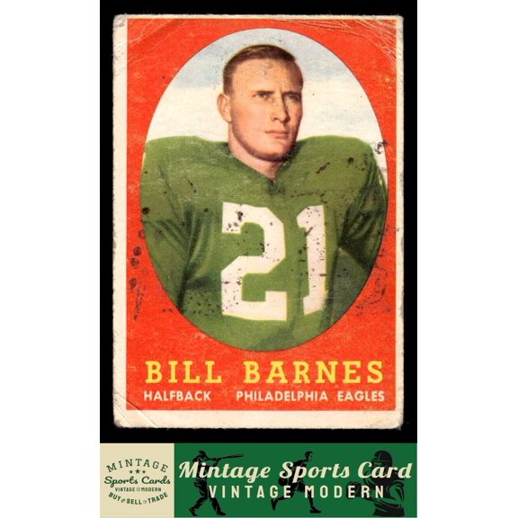 1958 Topps Bill Barnes #4 RC Philadelphia Eagles Football Card PR/FR