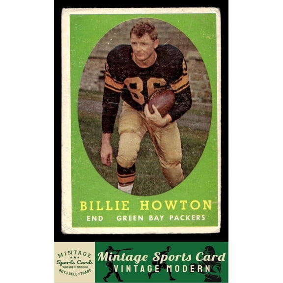 1958 Topps Bill Howton #6 Green Bay Packers Football Card Low Grade PR/FR