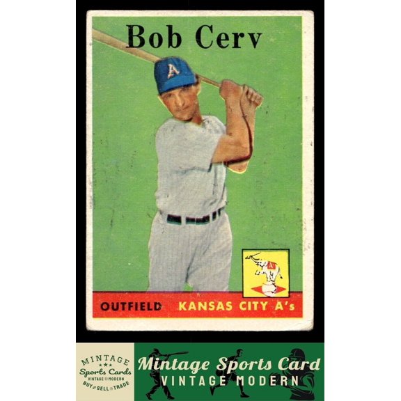 1958 Topps Bob Cerv #329 Kansas City Athletics Baseball Card