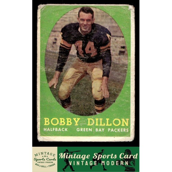 1958 Topps Bobby Dillon #32 Green Bay Packers NFL Football Trading Card