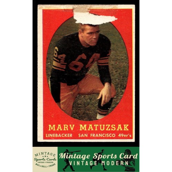 1958 Topps Football Card #48 Dick Deschaine Green Bay Packers Low Grade Filler