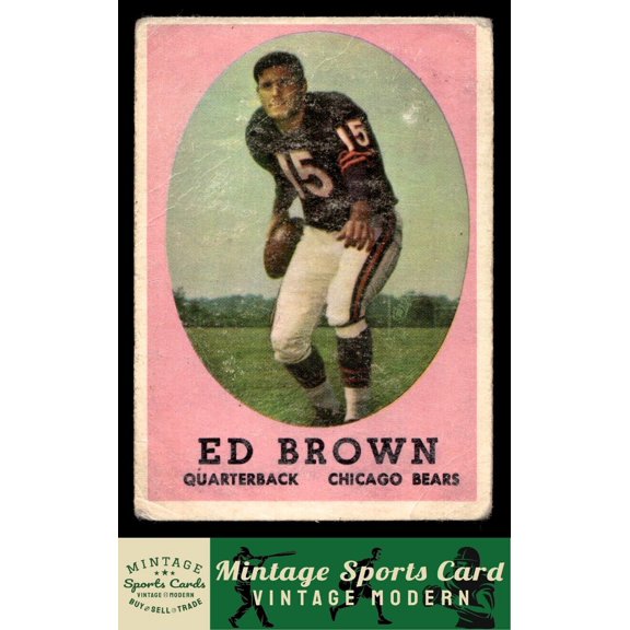 1958 Topps Ed Brown #123 Chicago Bears PR/FR Football Card