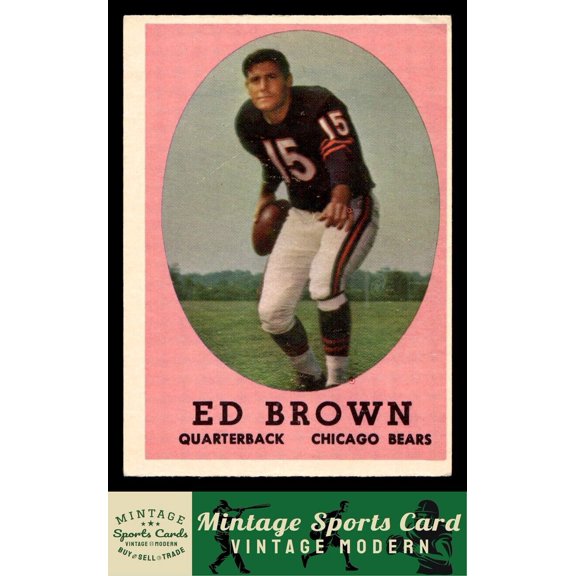 1958 Topps Ed Brown Chicago Bears Football Card #123