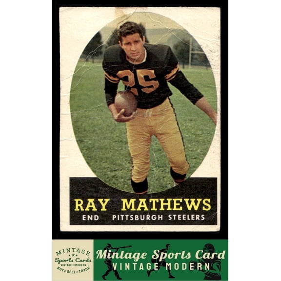 1958 Topps Ray Mathews #78 Pittsburgh Steelers Football Card GD/GD+