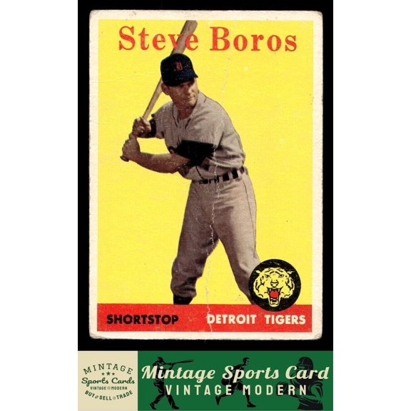 1958 Topps Steve Boros #81 Team in White Letters RC Detroit Tigers Baseball Card