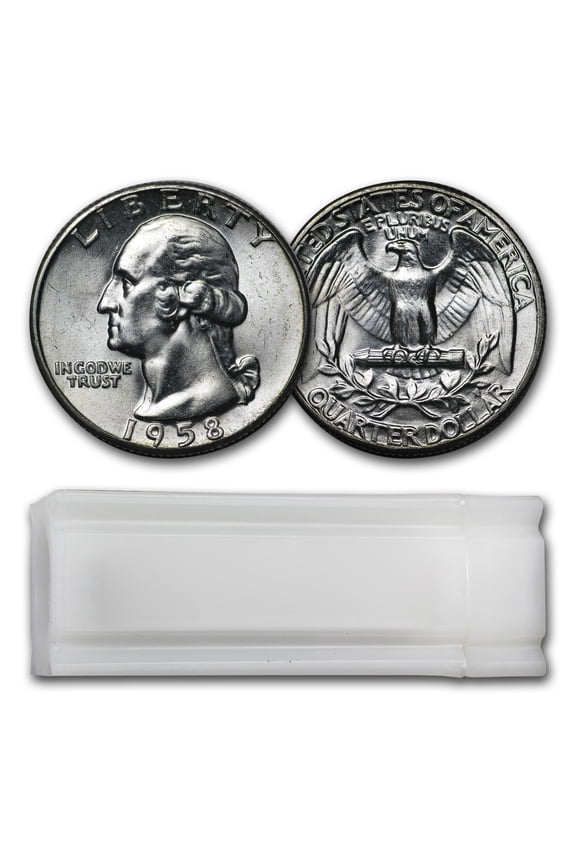 1958 Washington Quarter 40-Coin Roll BU