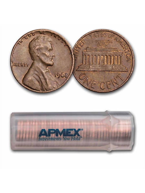 1959-1982 Copper Lincoln Cent 50-Count Roll Avg Circ