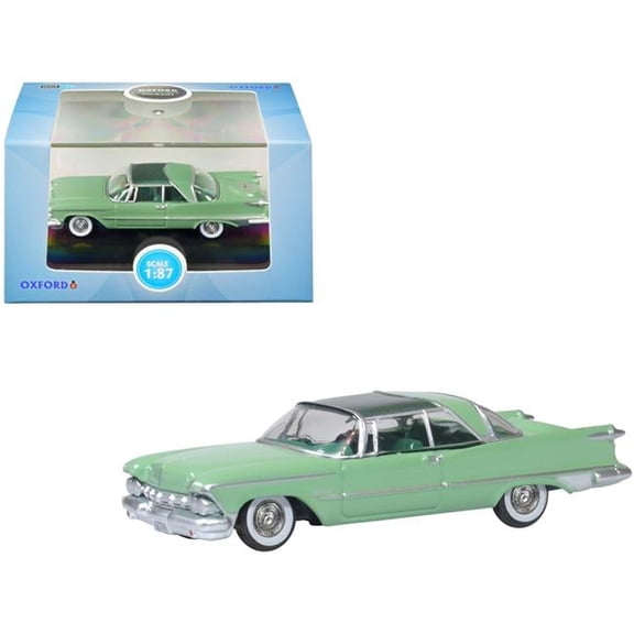 1959 Chrysler Imperial Crown 2 Door Hardtop Highland Ballad 1 by 87 HO Scale Diecast Model Car, Green