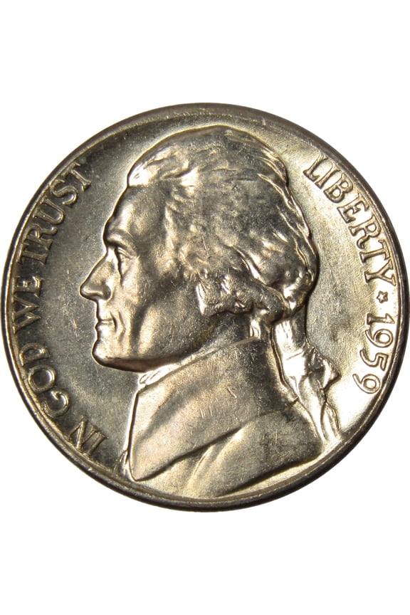 1959 D Jefferson Nickel 5 Cent Piece BU Uncirculated Mint State 5c US Coin