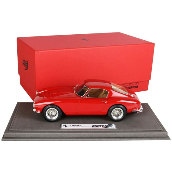 1959 Ferrari 250 SWB GT Berlinetta Paseo Corto Red with DISPLAY CASE Limited Edition to 500 pieces 1/18 Model Car by BBR