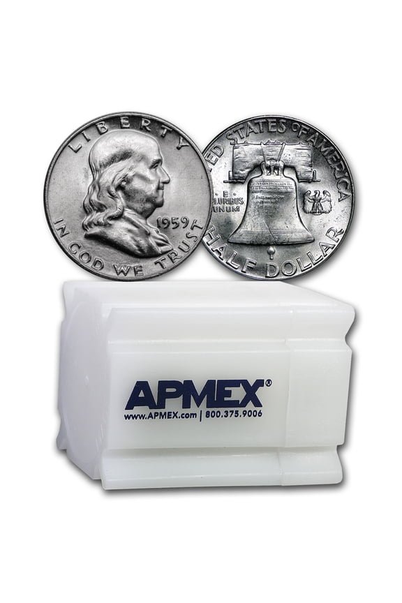 1959 Franklin Half Dollar 20-Coin Roll BU