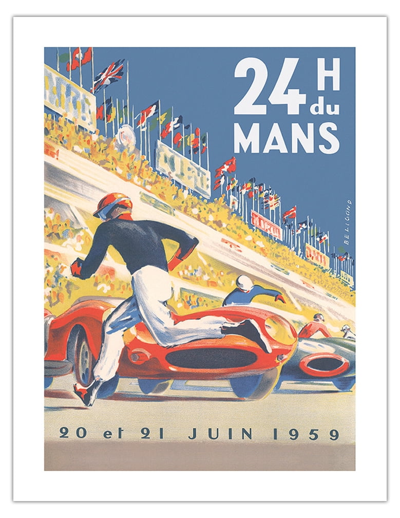 1959 Rouen Les Essarts Grand Prix Automobile Race Poster Greeting Card by Retro Graphics