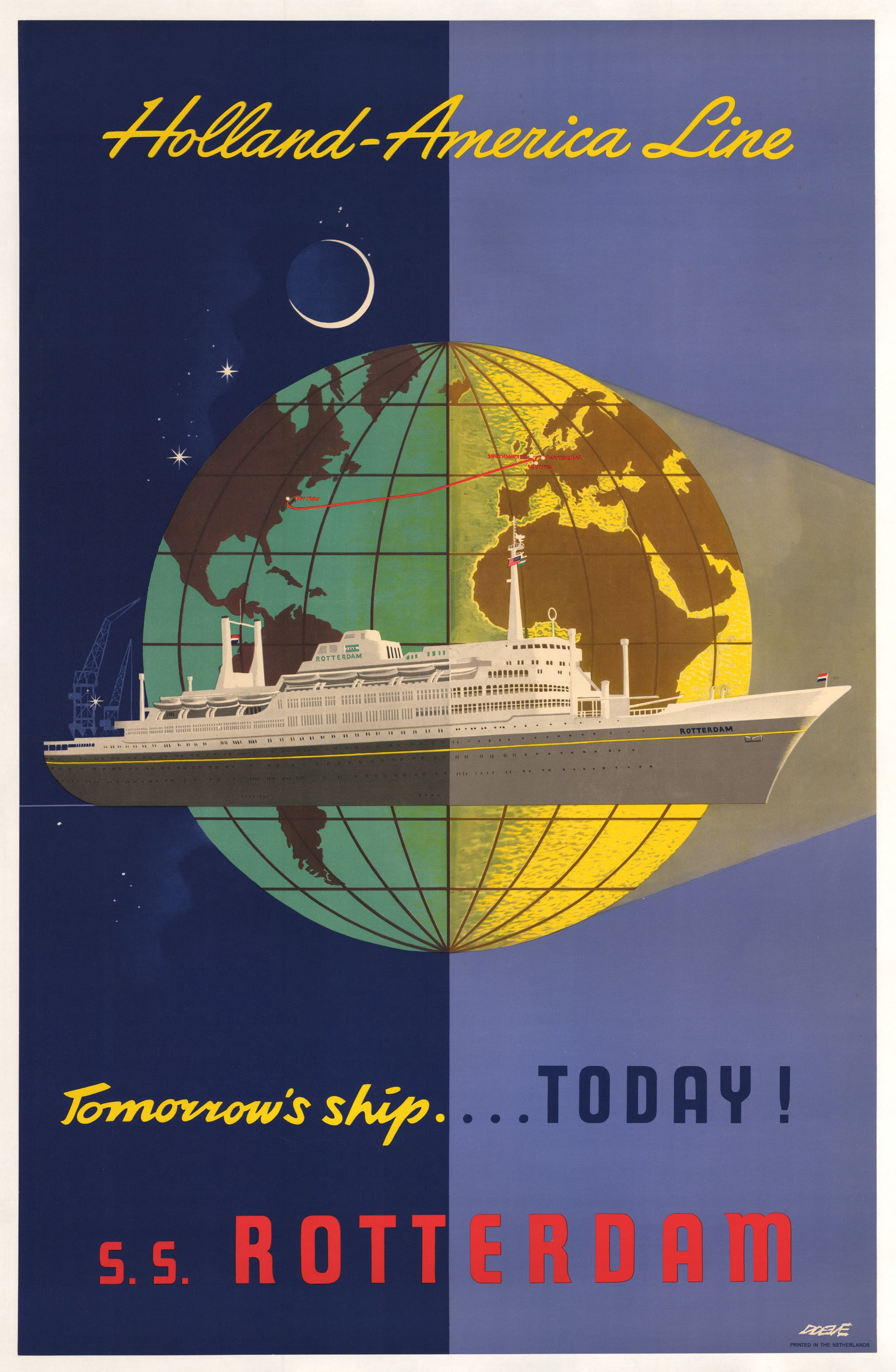Ship Tomorrow Sign 1959 Holland-America Line: Tomorrow’s Ship Today - Walmart.com