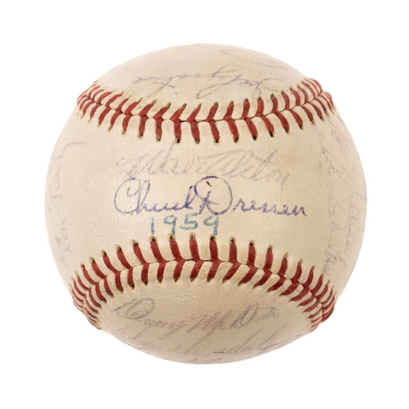 1959 Los Angeles Dodgers World Series Champs Team Signed Baseball JSA COA