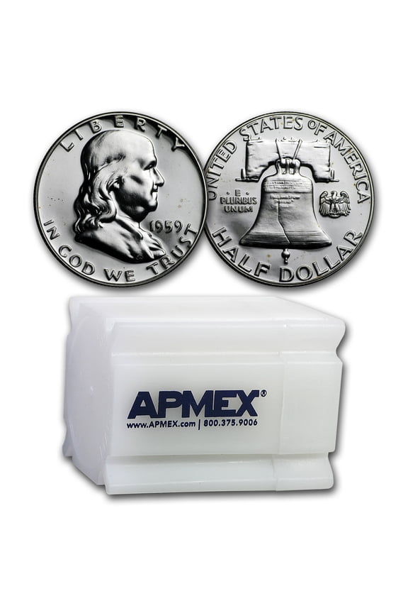 1959 Proof Franklin Half Dollar 20-Coin Roll