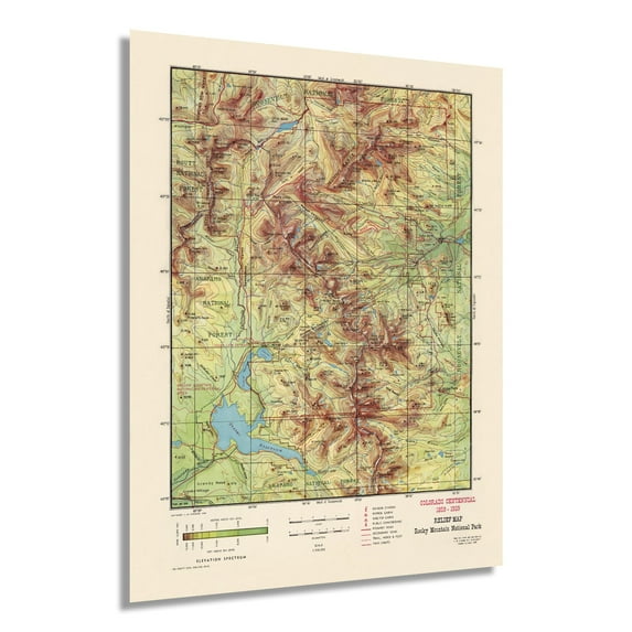 1959 Rocky Mountain National Park Map - Vintage Map Wall Art - Rocky Mountain Map Poster - Colorado Vintage Map - Rocky Mountain National Park Poster