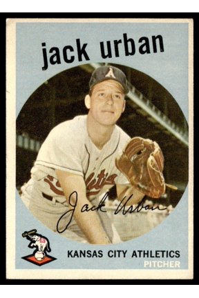 1959 Topps Baseball Card Jack Urban Kansas City Athletics #18 EX+