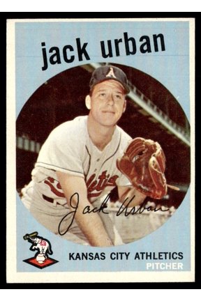 1959 Topps Baseball Card Jack Urban Kansas City Athletics #18 Excellent