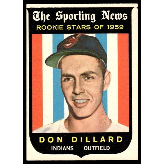 1959 Topps Baseball Don Dillard RC #123 Cleveland Indians EX-MT+ Card