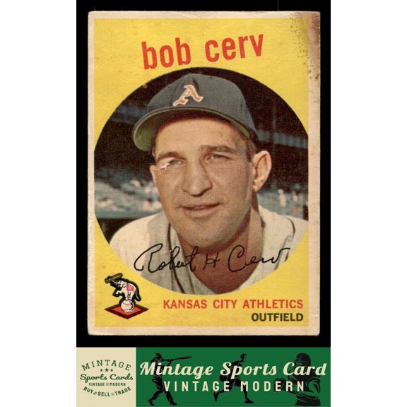 1959 Topps Bob Cerv #100 Kansas City Athletics Baseball Card