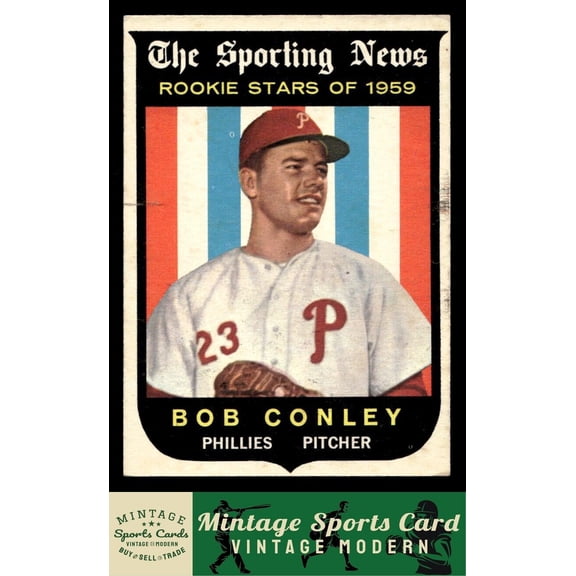 1959 Topps Bob Conley Philadelphia Phillies RC #121 Baseball Card