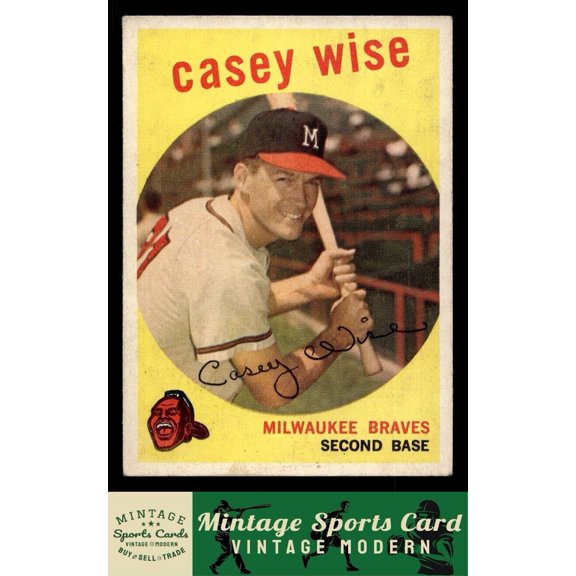1959 Topps Casey Wise #204 Milwaukee Braves FR+ GD Baseball Card