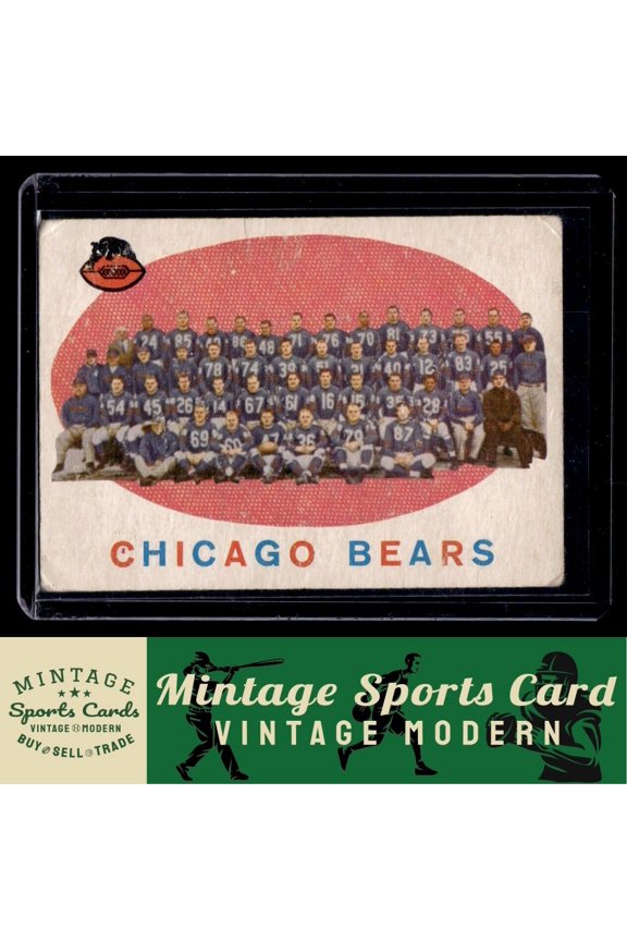 1959 Topps Chicago Bears TC, CL #104 Marked Chicago Bears NFL Football Trading Card