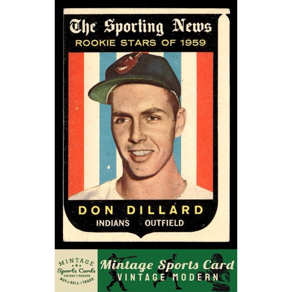 1959 Topps Don Dillard #123 RC Cleveland Indians Baseball Card