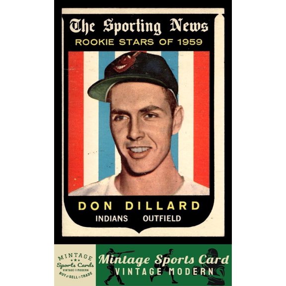 1959 Topps Don Dillard #123 RC Cleveland Indians Rookie Baseball Card