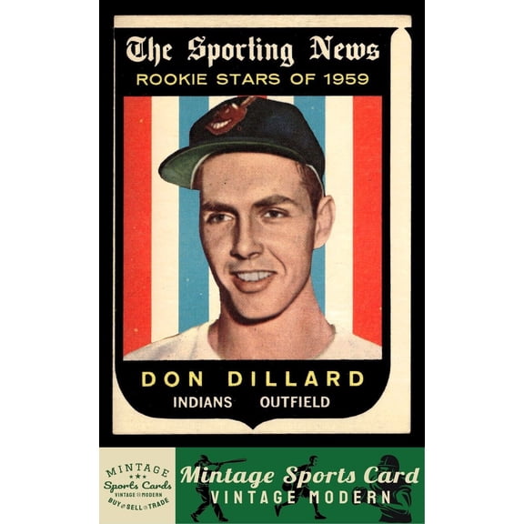 1959 Topps Don Dillard RC #123 Cleveland Indians Baseball Card
