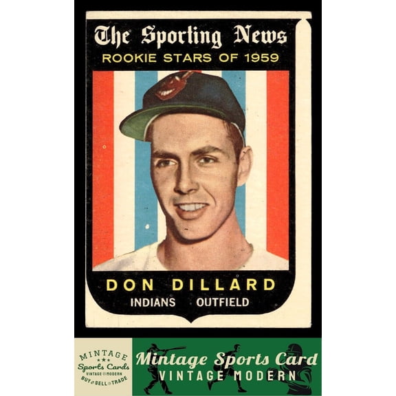 1959 Topps Don Dillard #123 RC Cleveland Indians Baseball Card