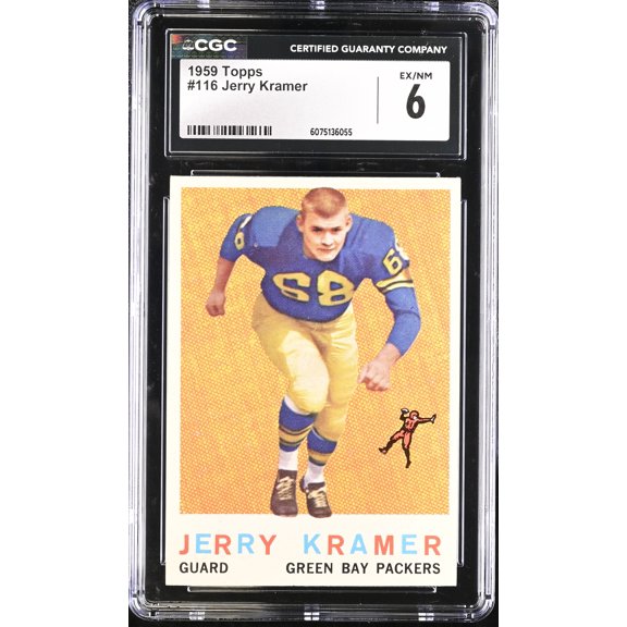 Graded 1959 Topps Jerry Kramer #116 RC Rookie CGC 6